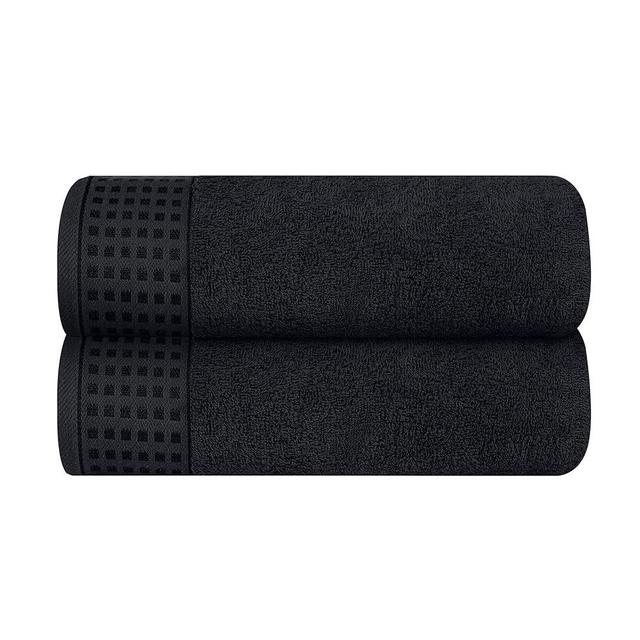GLAMBURG 100% Cotton 2 Pack Oversized Bath Towel Set 28x55 Inches, Ultra Soft Highly Absorbant Compact Quickdry & Lightweight Large Bath Towels, Ideal for Gym Travel Camp Pool - Black