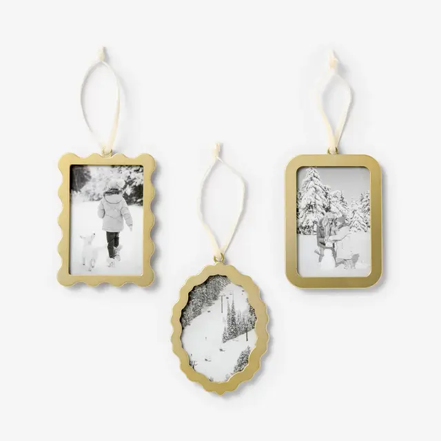 3pc Gold Picture Frame Ornaments Gold - Threshold™ designed with Studio McGee