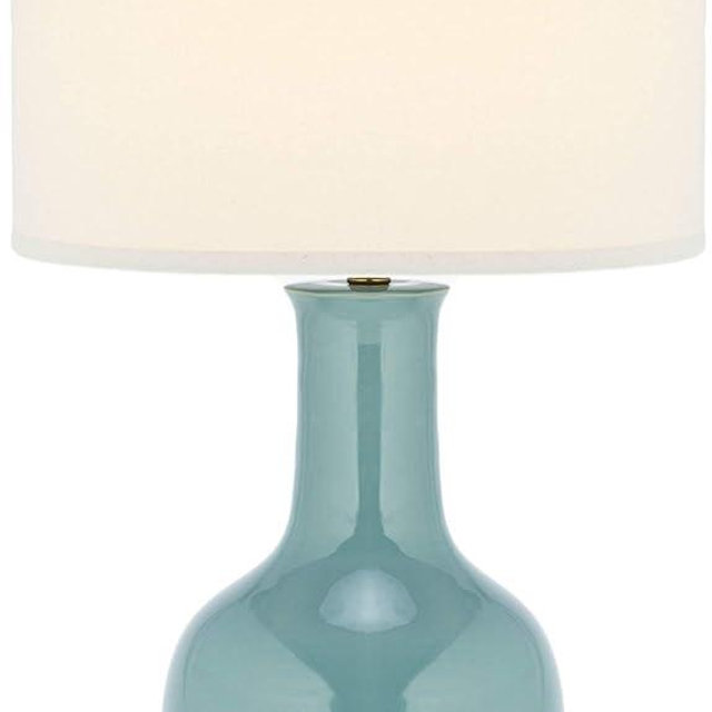 SAFAVIEH Lighting Collection Paris Modern Light Blue Ceramic 28-inch Bedroom Living Room Home Office Desk Nightstand Table Lamp (LED Bulb Included)