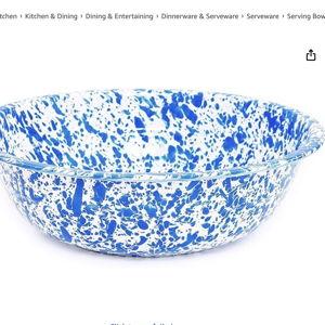 Enamelware Small Basin, 4 quart, Blue/White Splatter (Single)