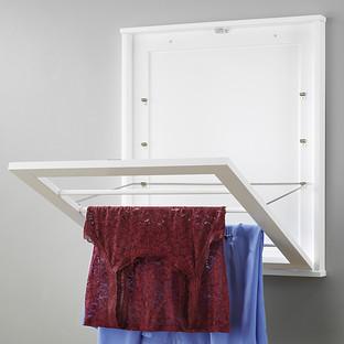 Wall-Mounted White Wooden Drying Rack