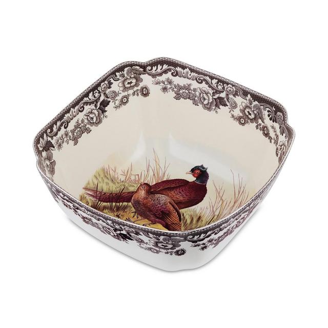 Spode Woodland Pheasant Square Serving Bowl