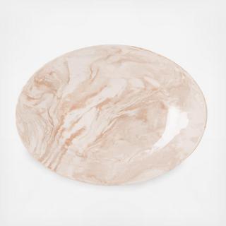 Ebru Light Oval Serving Plate