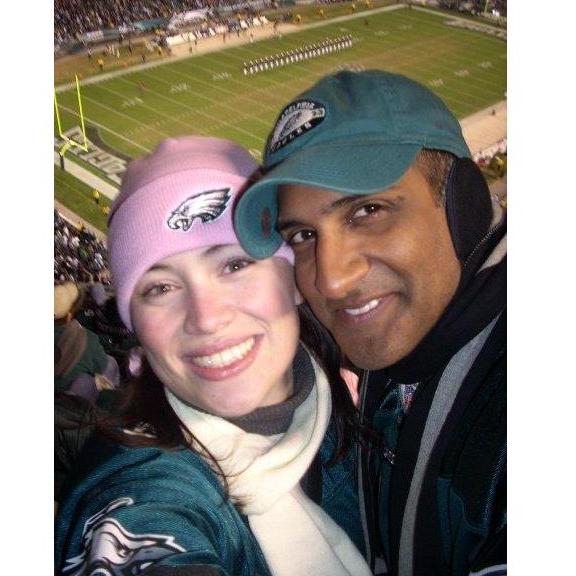 Mary's first Eagles game! 2008 - Sunday Night Football vs Giants (we won of course)