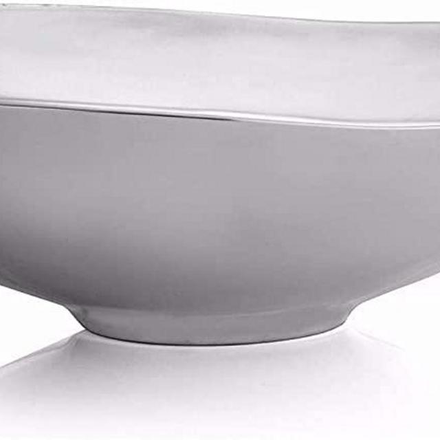 Nambe - Serveware Collection - Cradle Bowl - Measures at 15" x 9" - Made with Nambe Alloy - Designed by Steve Cozzolino