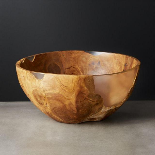 [CB2]: Still Teak Wood and Resin Bowl