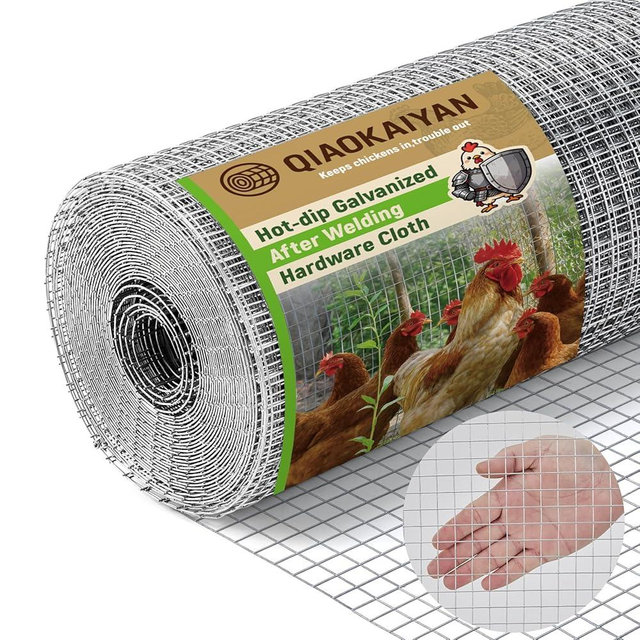 48" x 100' Hardware Cloth - 19 Gauge Heavy-Duty 1/2 Inch Welded Chicken Wire, Hot-Dipped Galvanized Mesh for Chicken Coop & Garden Fencing