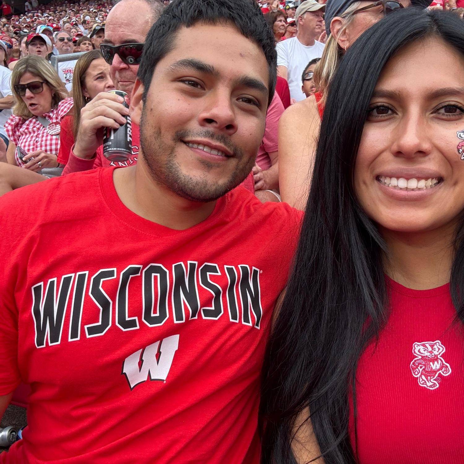 Our first Badger game. Fun fact: Carolina and Dennis are UW Madison alumni.