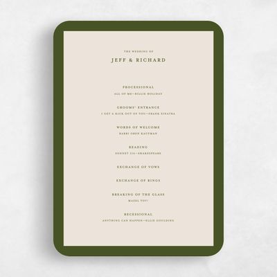 Beige Rounded Wedding Program - Findley