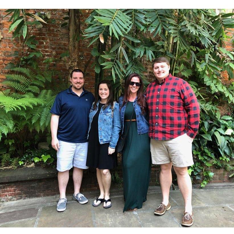 Our first trip together, with the friends who helped make it so successful! 
New Orleans, March 2019