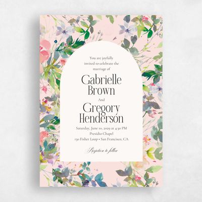 Blush, Pink Wedding Invitation - Addison Portrait