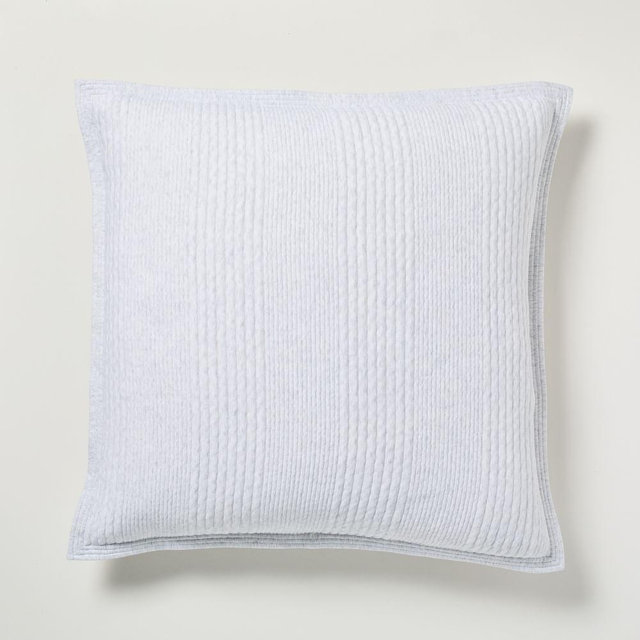 Cotton Cloud Jersey Euro Sham, Light Heather Gray