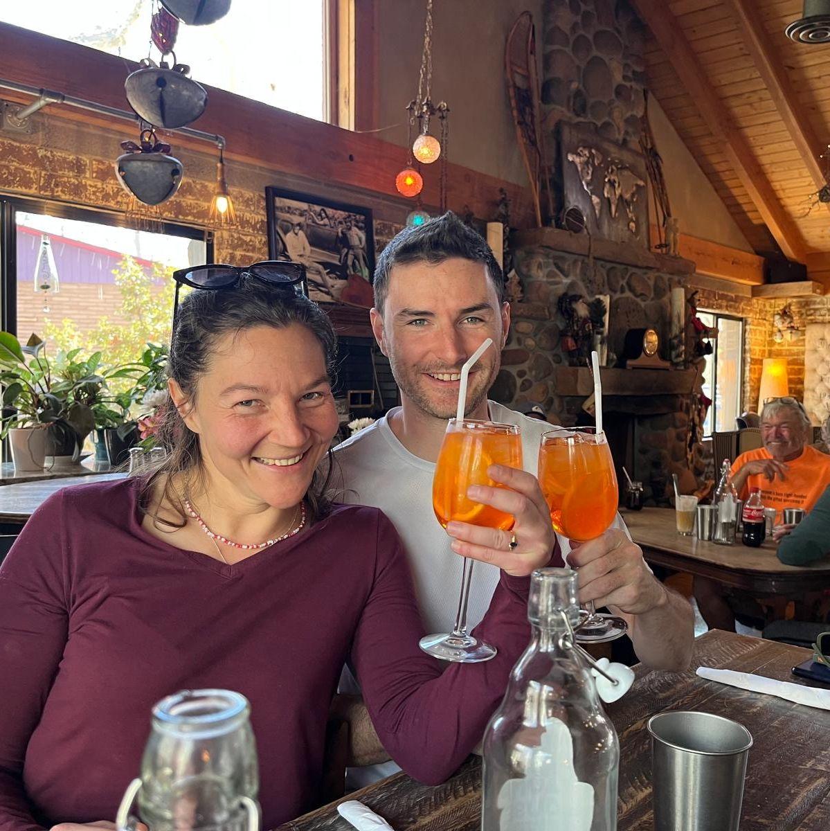 The day after we got engaged enjoying Sophie Spritz's (literally this is what they were called) in Arizona.
