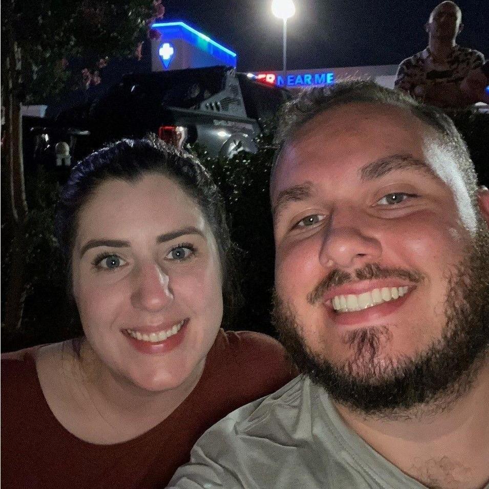 Our first July 4th together. It's now a tradition to go watch the fire works on the lawn at In n Out in Addison!