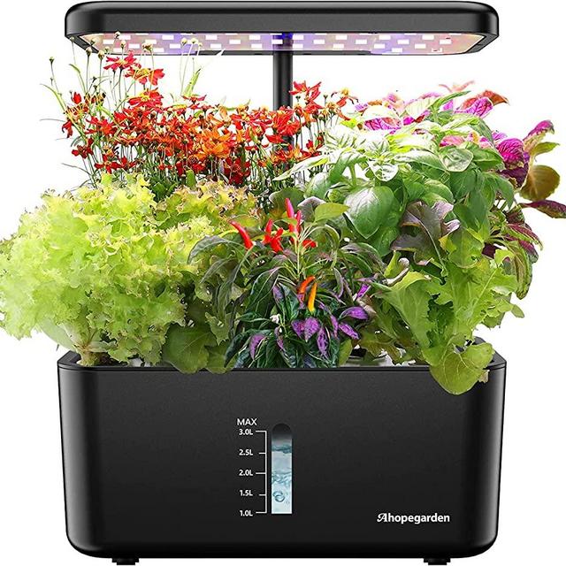 Indoor Garden Hydroponic Growing System: Plant Germination Kit Aeroponic Herb Vegetable Growth Lamp Countertop with LED Grow Light - Hydrophonic Planter Grower Harvest Veggie Lettuce