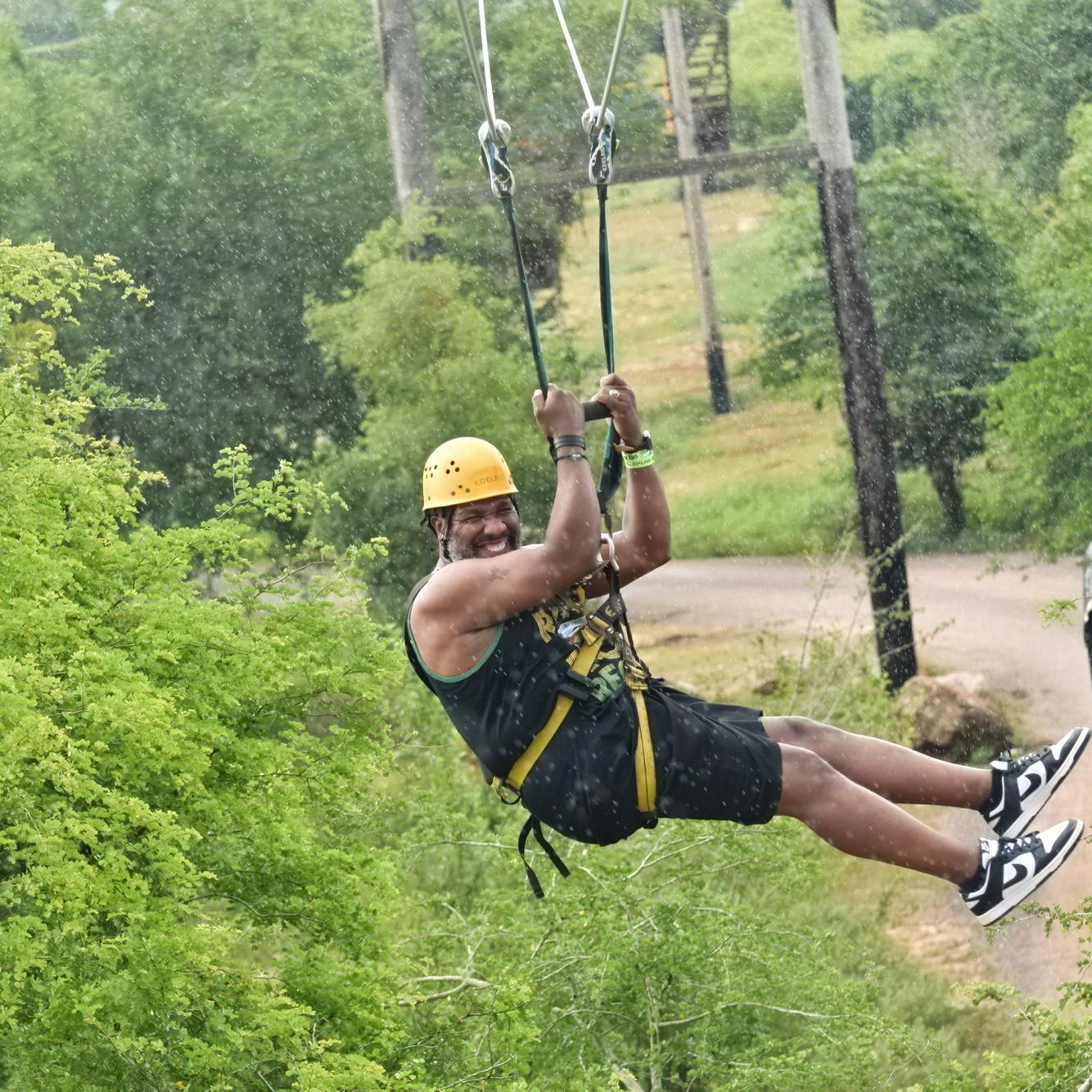Ken zip lining in Jamaica