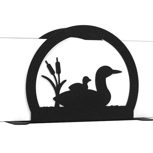 SWEN Products Loon Duck Bird Metal Letter Napkin Card Holder