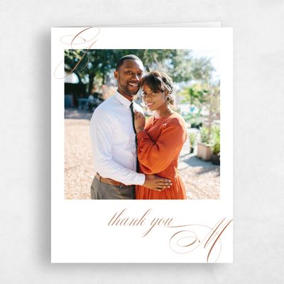 Tuscany, Brown Wedding Thank You - Conques Photo