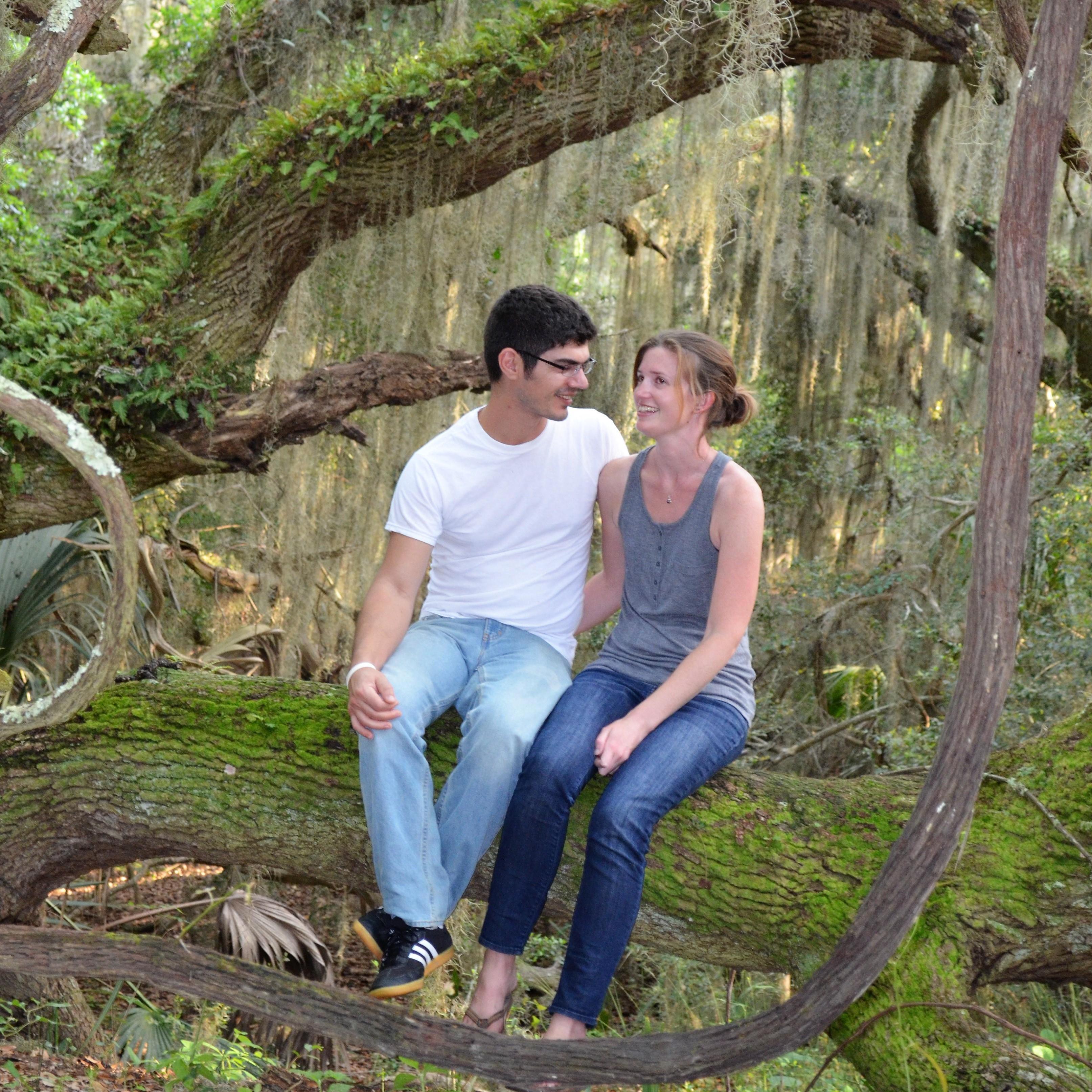 The early days of our time together on Sapelo Island, hanging out by Caroline's favorite tree