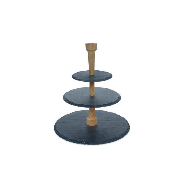 Slate & Oak Wood Cheese Serving Party Tower