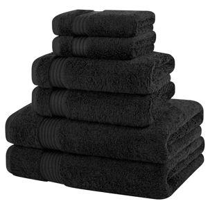 Cotton Paradise 6 Piece Towel Set, 100% Cotton Turkish Towels - Black