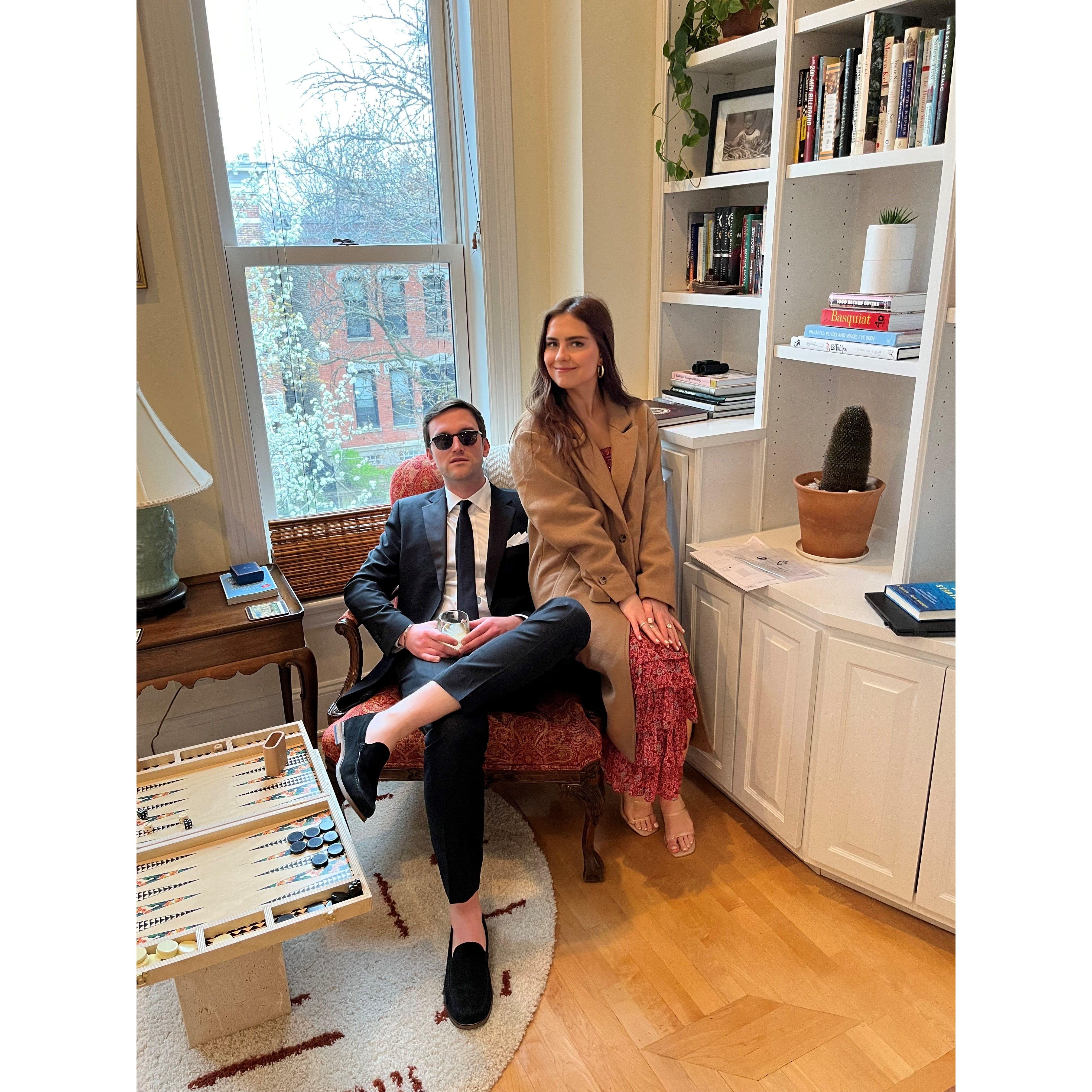 Tim & Ainsley in their Lincoln Park apartment.