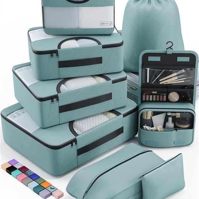 Veken 8 Set Packing Cubes for Suitcases, Travel Bag Organizers for Carry on Luggage, Suitcase Organizer Bags Set for Travel Essentials Travel Accessories in 4 Sizes(Extra Large, Large, Medium, Small)