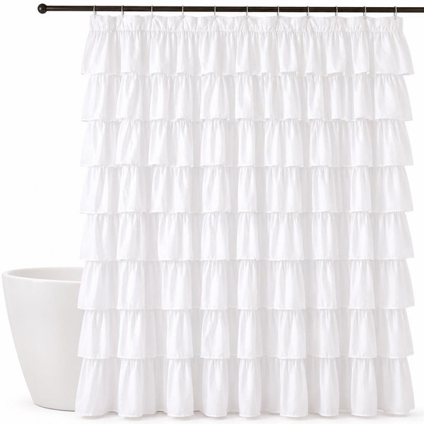 Ruffle Shower Curtain - White, 72"x72"
