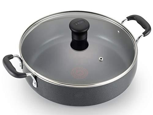 T-fal B36282 Nonstick Deep Covered Everyday Pan with Ergonomic Stay-Cool Handles Cookware, 12-Inch, Black