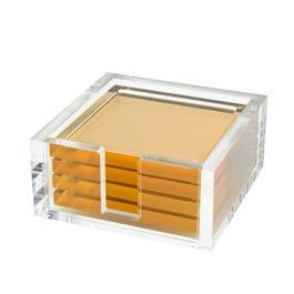 Tizo Lucite Gold Coaster, Set of 4