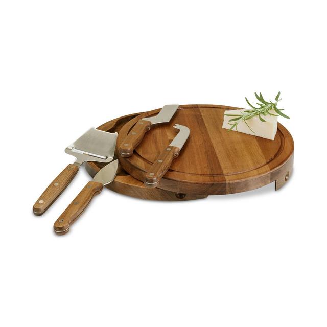 Toscana by Picnic Time Acacia Circo Wood Cheese Board & Tools Set