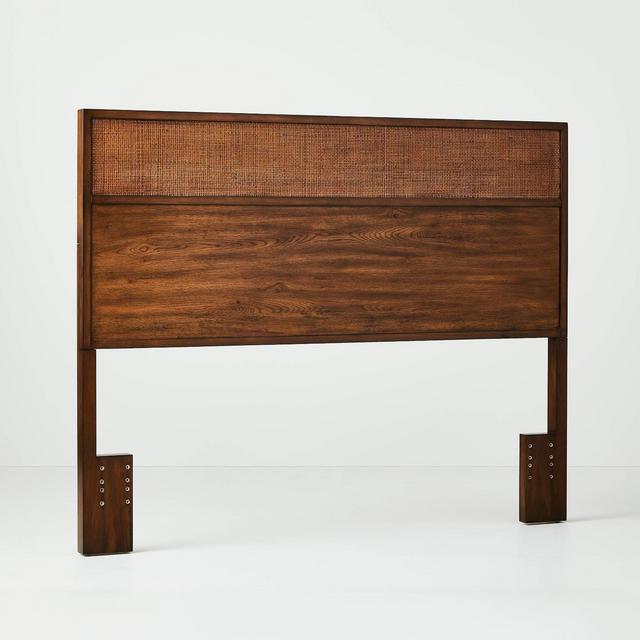 Full/Queen Wood & Cane Transitional Headboard Brown - Hearth & Hand™ with Magnolia