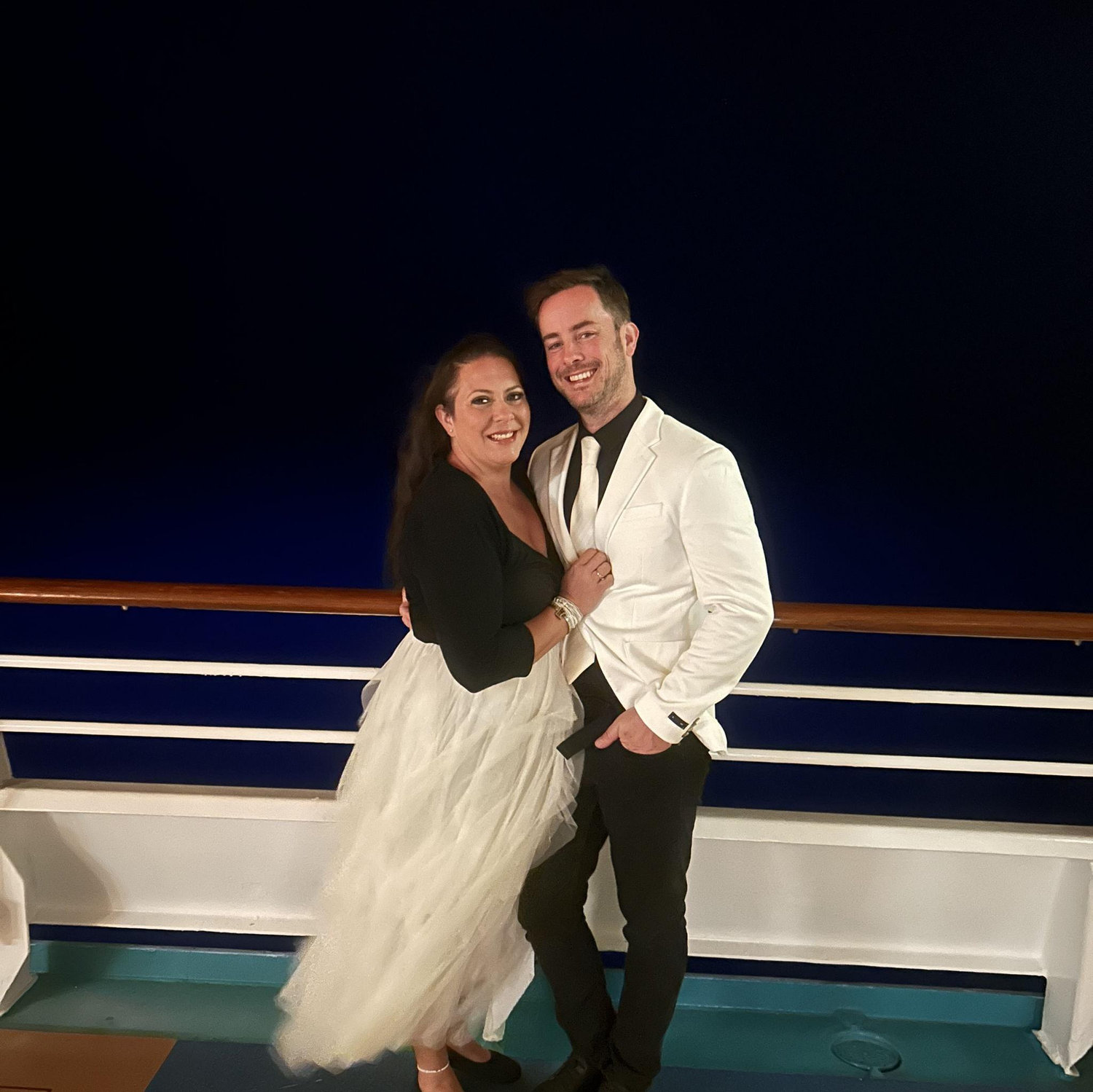 Whiteout night on the cruise, we don't follow the rules! Black & White night!