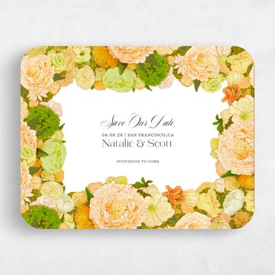 Orange Rounded Wedding Save the Date - Horto Landscape