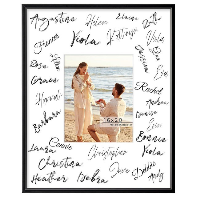 Axeman 16x20 Signature Picture Frame with 8x10 White Mat – Wedding Guest Book Alternative, Wall Hanging Photo Frame for Graduation, Celebration, Autograph Display and Home Decor, Black