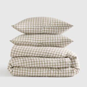 European Linen Duvet Cover Set - Willowleaf Gingham - Full/Queen