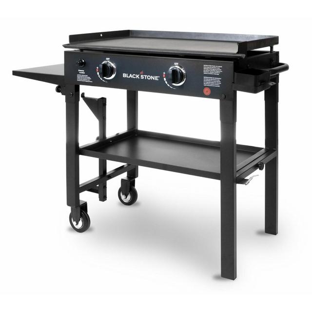 Blackstone 2-Burner Flat Top Propane Gas Griddle with Side Shelves