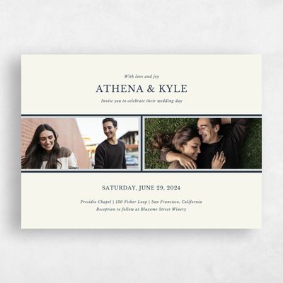 Navy, Blue Wedding Invitation - Weyers Photo