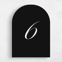 Black Wedding Table Number - Jade