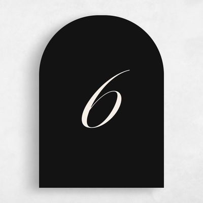Black Wedding Table Number - Jade