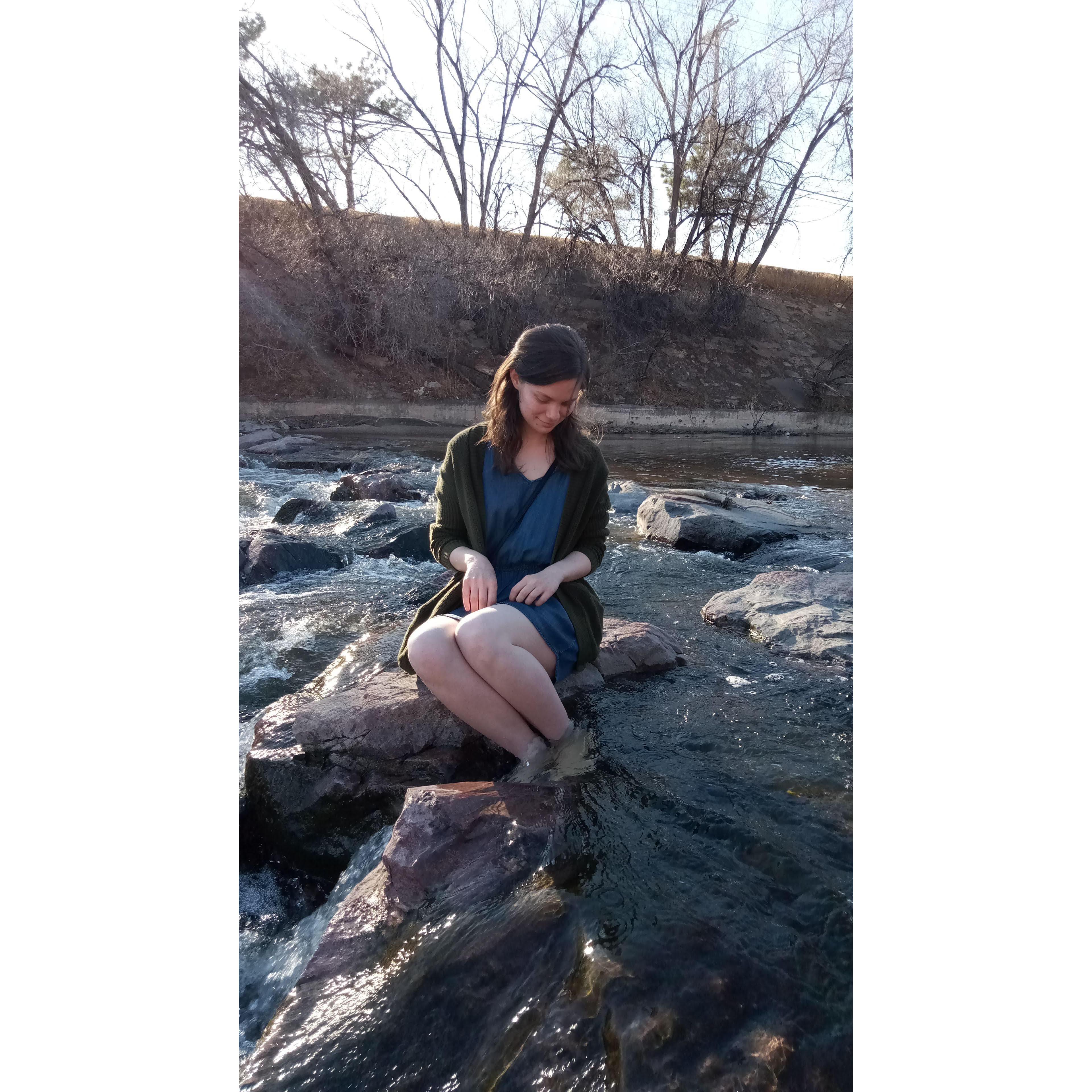 Our dates often include straying off the path into nature
