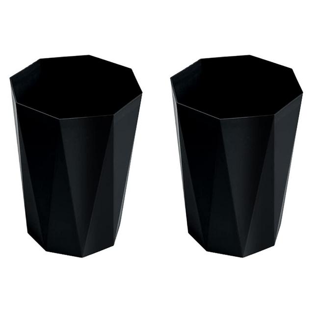 WEECRON Trash Can Wastebasket Plastic Diamond Shape 2.6 Gallon, Black