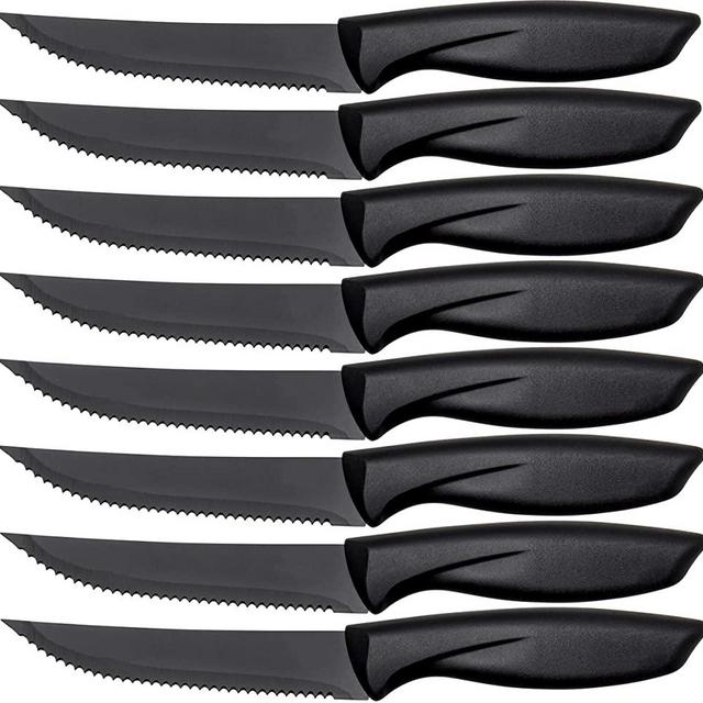 Lux Decor Kitchen Steak Knives Set of 8 - Dinner Knife Set - Kitchen Knives - Steak Knife Set - Stainless Steel Serrated Knife - Chef Knife Set