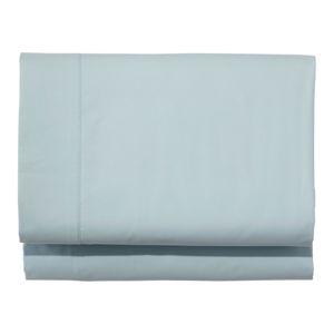Queen Cotton Percale Sheet, Fitted in Oyster Blue
