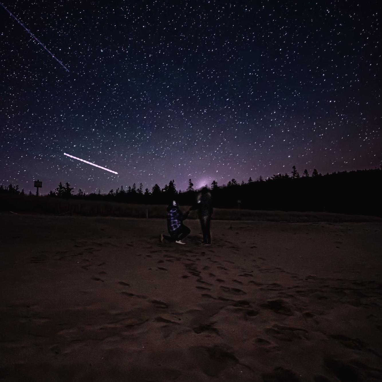 The Proposal. And yes those are the real stars and meteors!