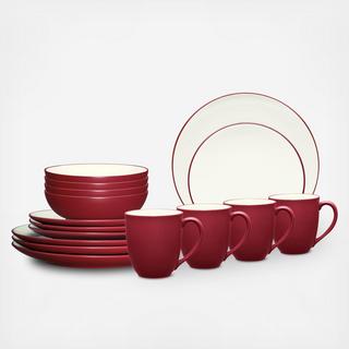 Colorwave Coupe 16-Piece Dinnerware Set, Service for 4