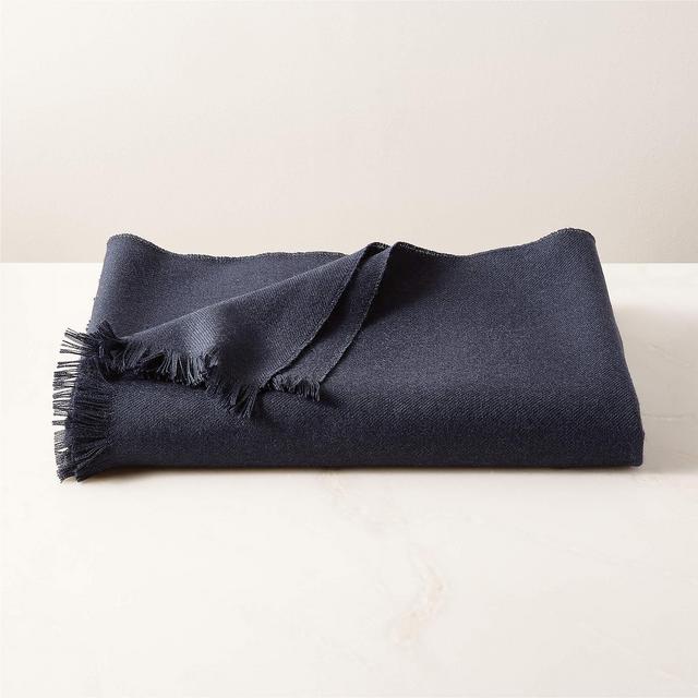 Alpaca Navy Throw Blanket