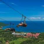 Zip line over the ocean at Diamante Eco Adventure Park
