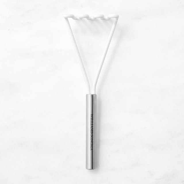 Williams Sonoma Stainless-Steel Silicone Potato Masher, White