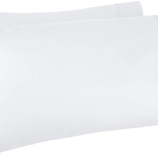 AmazonBasics 400 Thread Count Pillow Cases - King, Set of 2, White